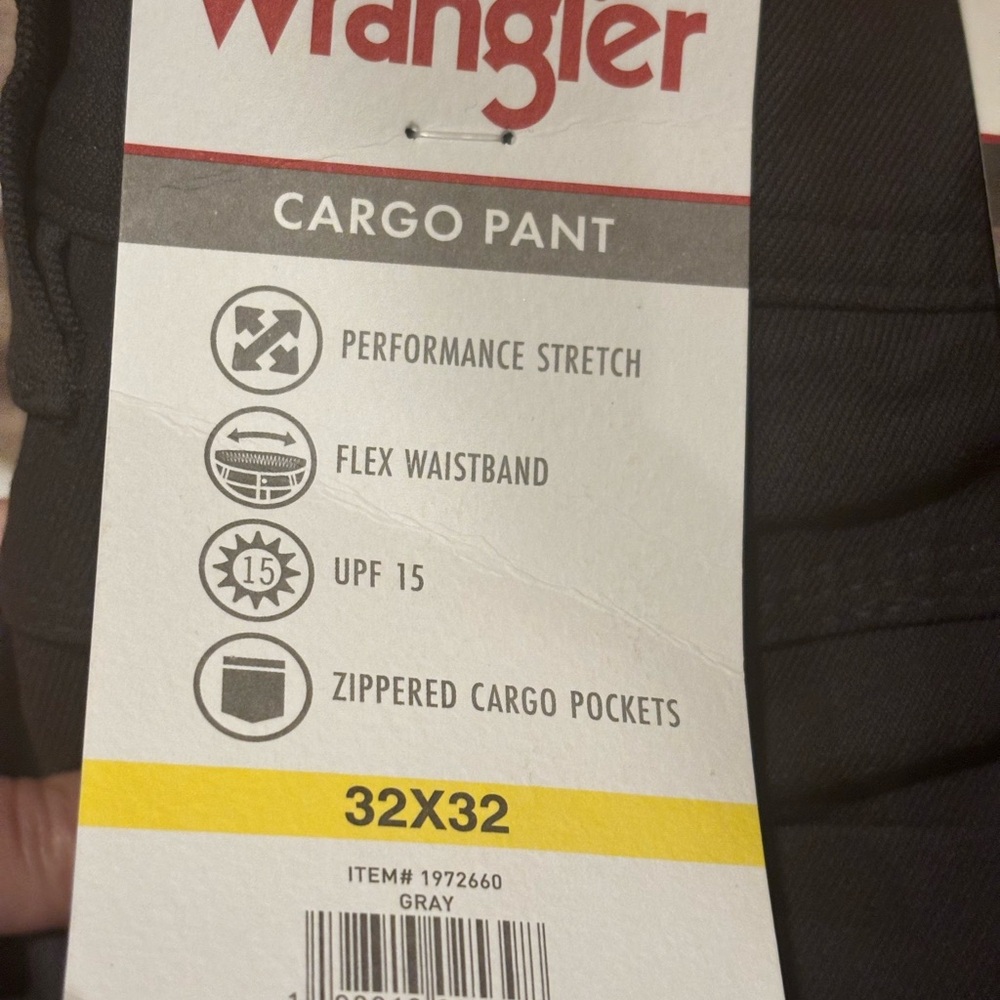 Wrangler Gray Cargo Pants with Zippered Pockets - Picture 2 of 5